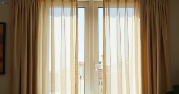 Dusty and dull curtains in regents-park-nsw before steam cleaning